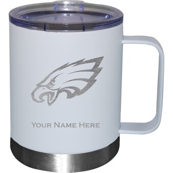 White Philadelphia Eagles 12oz. Personalized Stainless Steel Lowball with Handle
