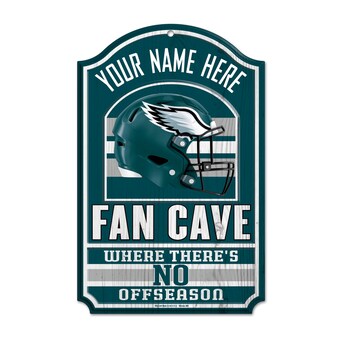 WinCraft Philadelphia Eagles Personalized 11'' x 17'' Fan Cave Wood Sign