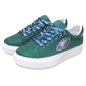 Women's Philadelphia Eagles Cuce Green Team Color Crystal Sneakers