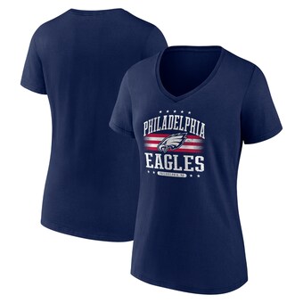 Women's Philadelphia Eagles Fanatics Navy Americana V-Neck T-Shirt