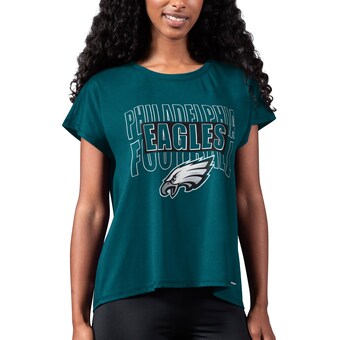 Women's Philadelphia Eagles MSX by Michael Strahan Green Abigail Back Slit T-Shirt