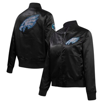 Women's Philadelphia Eagles Pro Standard Black  Jeweled Satin Full-Snap Jacket