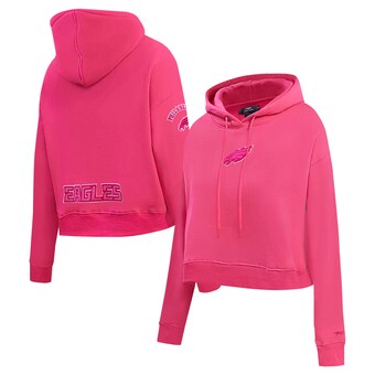 Women's Philadelphia Eagles Pro Standard Pink Triple Pink Cropped Fleece Pullover Hoodie