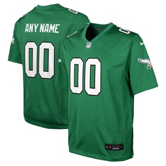 Youth Nike Kelly Green Philadelphia Eagles Alternate Custom Game Jersey