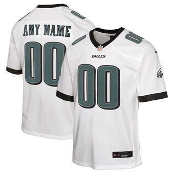 Youth Nike White Philadelphia Eagles Custom Game Jersey