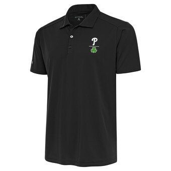 Men's Philadelphia Phillies  Antigua Charcoal Shamrock Tribute Polo