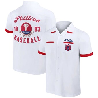 Men's Philadelphia Phillies  Darius Rucker Collection by Fanatics White Bowling Button-Up Shirt