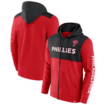 Men's Philadelphia Phillies Fanatics Red/Black Ace Hoodie Full-Zip Sweatshirt