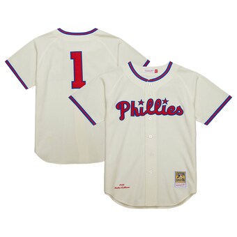 Men's Philadelphia Phillies Richie Ashburn Mitchell & Ness Cream Cooperstown Collection 1948 Authentic Jersey