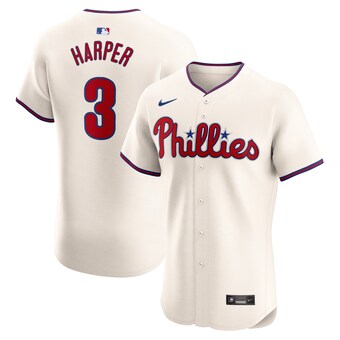 Men's Philadelphia Phillies Bryce Harper Nike Cream Alternate Elite Player Jersey