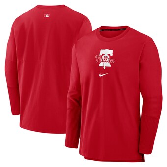 Men's Philadelphia Phillies Nike Red Authentic Collection Player Performance Pullover Sweatshirt