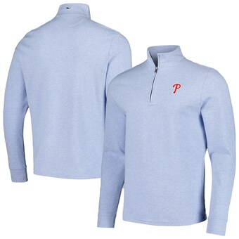 Men's Philadelphia Phillies Vineyard Vines Light Blue Saltwater Quarter-Zip Jacket