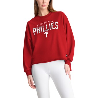 Women's Philadelphia Phillies DKNY Sport Red Penelope Pullover Sweatshirt