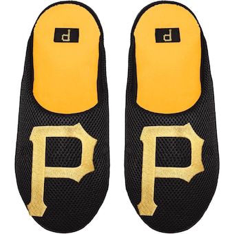 Men's Pittsburgh Pirates FOCO Big Logo Colorblock Mesh Slippers