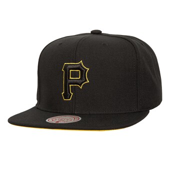 Men's Pittsburgh Pirates Mitchell & Ness Black Cooperstown Collection Eclipse Snapback Hat