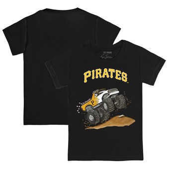 Toddler Pittsburgh Pirates  Tiny Turnip Black Monster Truck T-Shirt