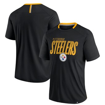 Men's Pittsburgh Steelers Fanatics Black Defender Fade Slant T-Shirt