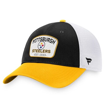 Men's Pittsburgh Steelers Fanatics Black/Gold Fundamentals Two-Tone Trucker Adjustable Hat