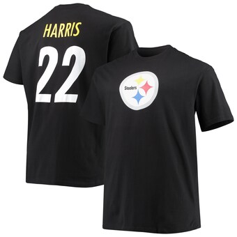 Men's Pittsburgh Steelers Najee Harris Fanatics Black Big & Tall Player Name & Number T-Shirt