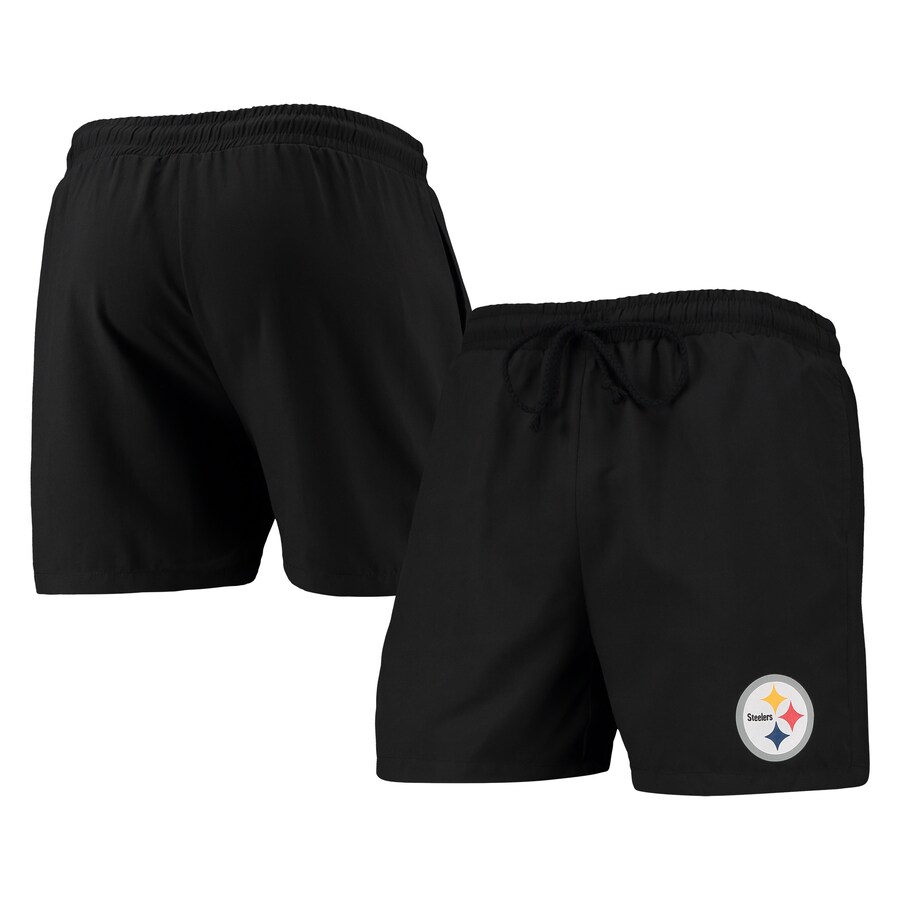 Men's Pittsburgh Steelers FOCO Black Magic Print Palm Traditional Swim Shorts