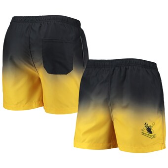 Men's Pittsburgh Steelers FOCO Black/Gold Retro Dip-Dye Swim Shorts