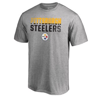 Men's Pittsburgh Steelers Fanatics Heather Gray Iconic Collection Fade Out T-Shirt II