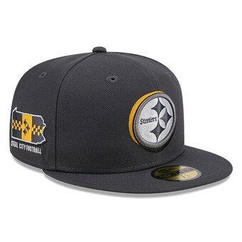 Men's Pittsburgh Steelers  New Era Graphite Official 2024 NFL Draft On Stage 59FIFTY Fitted Hat