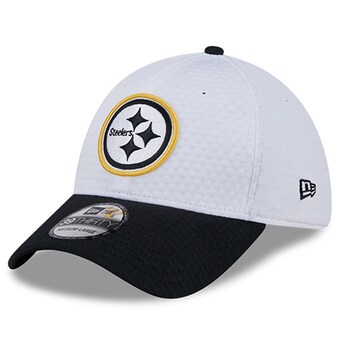 Men's Pittsburgh Steelers New Era White/Black 2024 NFL Training Camp 39THIRTY Flex Hat