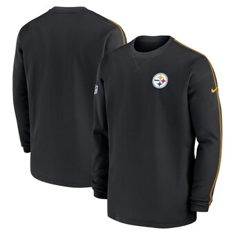 Men's Pittsburgh Steelers Nike Black 2024 Sideline Coaches Long Sleeve Top