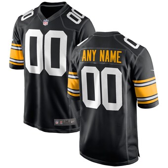Men's Pittsburgh Steelers Nike Black Alternate Custom Game Jersey