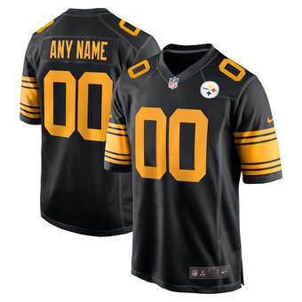 Men's Pittsburgh Steelers  Nike Black Alternate Custom Game Jersey