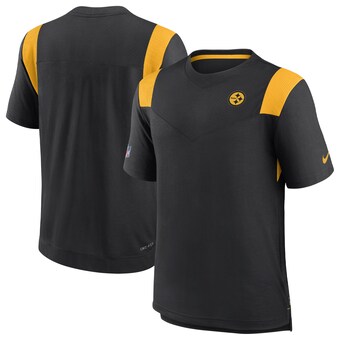 Men's Pittsburgh Steelers Nike Black Sideline Tonal Logo Performance Player T-Shirt