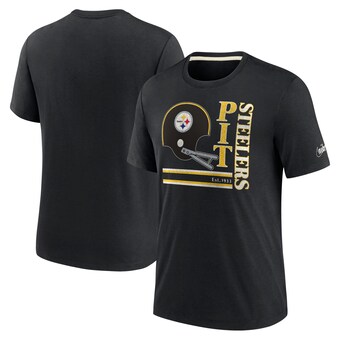 Men's Pittsburgh Steelers Nike Black Wordmark Logo Tri-Blend T-Shirt