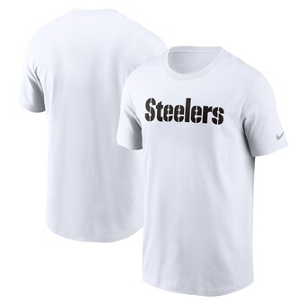 Men's Pittsburgh Steelers Nike White Primetime Wordmark Essential T-Shirt