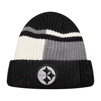 Men's Pittsburgh Steelers Pro Standard Black/White Speckled Cuffed Knit Hat