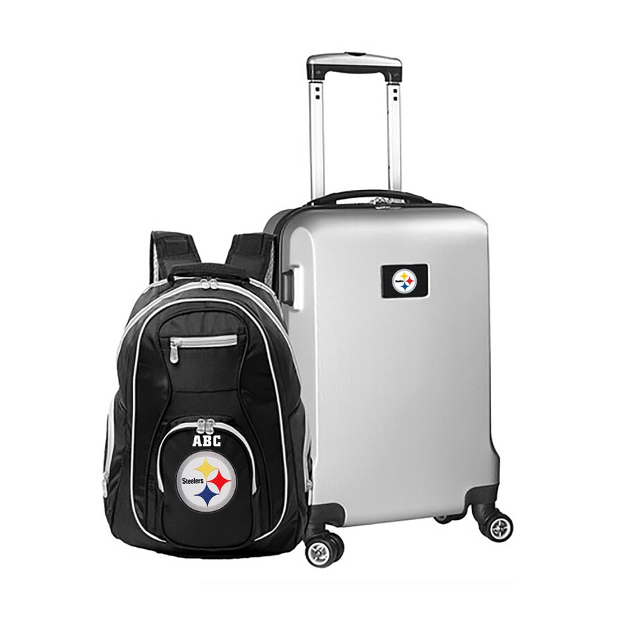 Pittsburgh Steelers MOJO Silver Personalized Deluxe 2-Piece Backpack & Carry-On Set