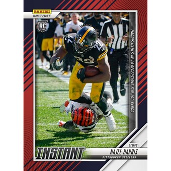 Pittsburgh Steelers Najee Harris Fanatics Exclusive Parallel Panini Instant NFL Week 3 Fourteen Receptions Single Rookie Trading Card - Limited Edition of 99