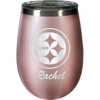 Pittsburgh Steelers 12oz. Personalized Rose Gold Wine Tumbler