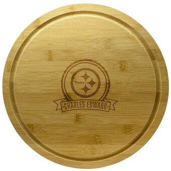 Pittsburgh Steelers 13'' Personalized Rotating Bamboo Server