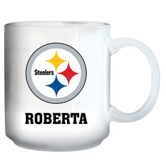 Pittsburgh Steelers White 11oz. Personalized Mug