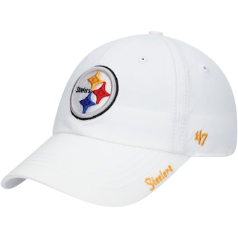 Women's Pittsburgh Steelers '47 White Miata Clean Up Logo Adjustable Hat