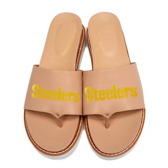 Women's Pittsburgh Steelers Cuce Nude Slip-On Sandals