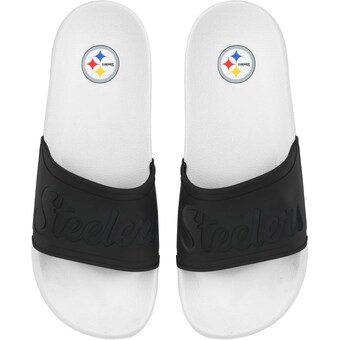 Women's Pittsburgh Steelers FOCO Script Wordmark Slide Sandals