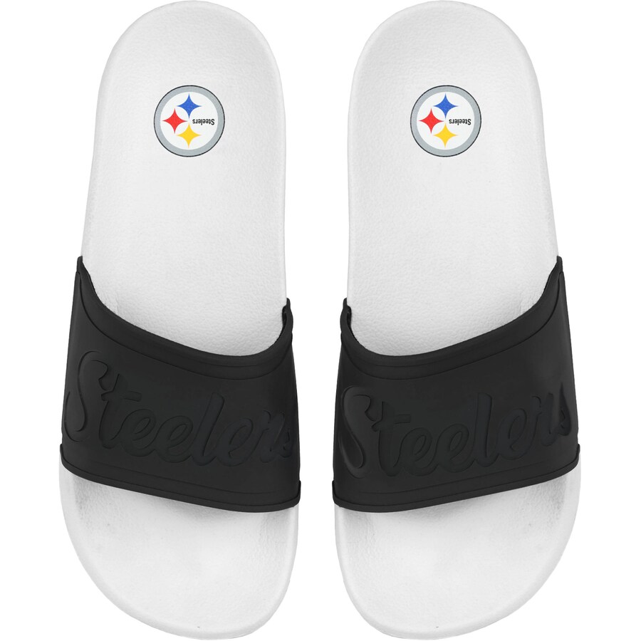 Women's Pittsburgh Steelers FOCO Script Wordmark Slide Sandals