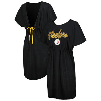 Women's Pittsburgh Steelers G-III 4Her by Carl Banks Black Versus Swim Cover-Up