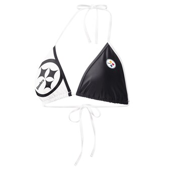 Women's Pittsburgh Steelers G-III 4Her by Carl Banks Black/White Play Action Bikini Top