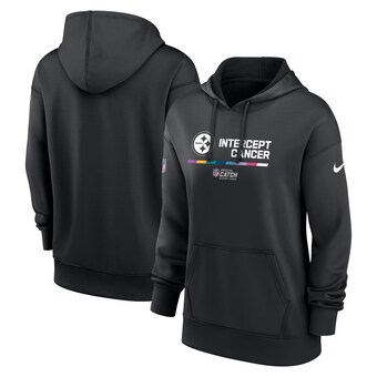 Women's Pittsburgh Steelers Nike Black 2022 NFL Crucial Catch Therma Performance Pullover Hoodie