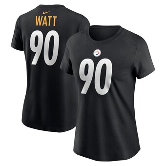 Women's Pittsburgh Steelers T.J. Watt Nike Black Player Name & Number T-Shirt