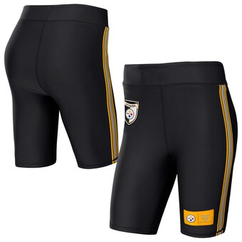 Women's Pittsburgh Steelers WEAR by Erin Andrews Black Biker Shorts