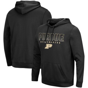 Purdue Boilermakers Colosseum Blackout 3.0 Pullover Hoodie - Black